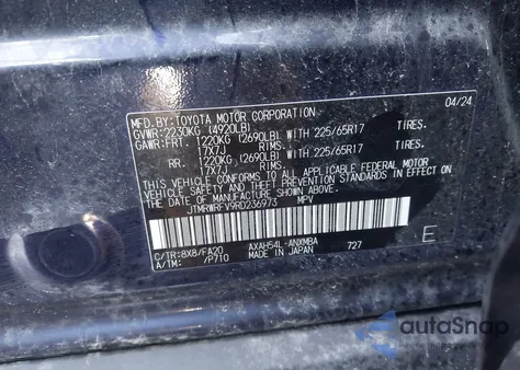 2024 Toyota Rav4 Hybrid Xle z USA, uszkodzony, nr VIN JTMRWRFV9RD236973